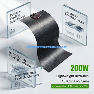 Panneau solaire flexible de 200 W durable IP65 imperméable à l'eau 360 degrés pliable pour une vie hors réseau