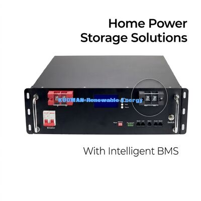 Module de rack de batterie LiFePO4 KM 48V 100Ah avec 8000 cycles profonds, tension nominale de 51,2V et capacité de 100Ah