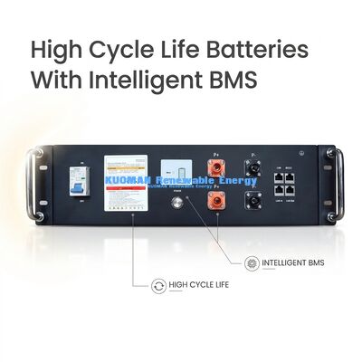KM Nouvelle énergie 51.2V 100Ah LiFePO4 Batterie de stockage d'énergie pour la maison UL9540A UL1973 Certifié pour les systèmes solaires