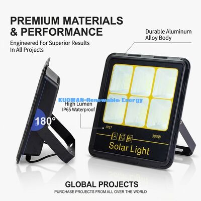 IP65 étanche à l'eau 200W-400W phare solaire avec 15000LM haute luminosité LED phare solaire de jardin