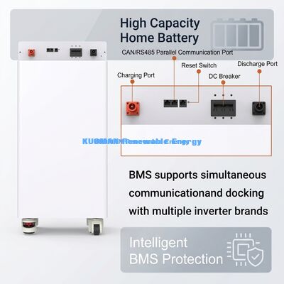 KM 48V 300Ah LiFePO4 Home Battery Storage Monture murale avec 8000 cycles et surveillance en temps réel