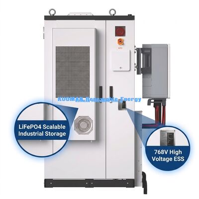 Batterie ESS de stockage d'énergie commerciale avec une capacité de 215 kWh pour la réduction des pics et une protection IP65