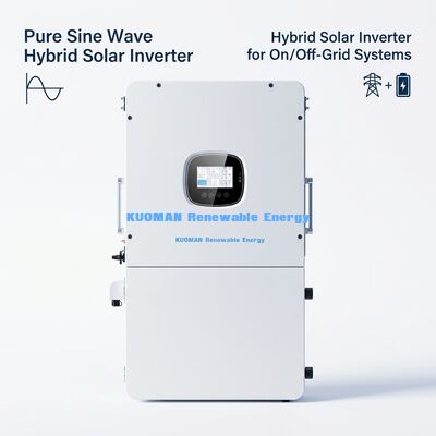 Invertisseur hybride triphasé relié au réseau avec 97,5% d'efficacité, protection IP65 et triple traceur MPPT