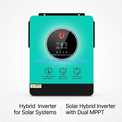 Invertisseur solaire hybride monophasique de haute efficacité de 4,2 kW/6,2 kW pour les systèmes domestiques et de réseau
