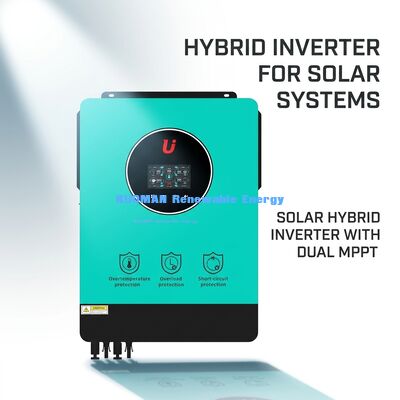 Invertisseur solaire hybride de 10 kW avec 98% d'efficacité et triple protection pour les systèmes sur/hors réseau