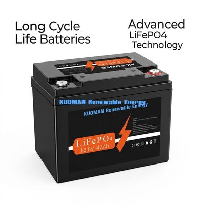 537.6Wh 12V 40Ah Batterie au lithium à cycle profond LiFePO4 Batterie pour stockage d'énergie et chariot de golf