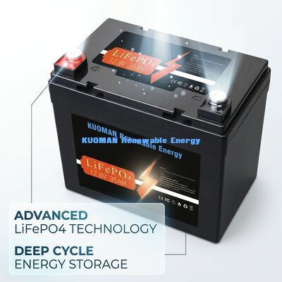 Batterie lithium 448Wh 12V 30Ah LiFePO4 à décharge profonde pour stockage d'énergie