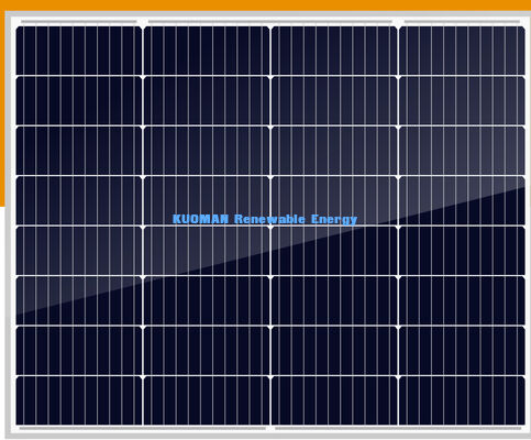 Panneau solaire monocristallin de 90 W avec une efficacité de 18,24% et une étanchéité IP67 pour l'alimentation hors réseau