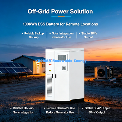 Système de stockage d'énergie solaire de surveillance à distance d'armoire de batterie commerciale intelligente EMS 100KWh