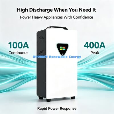 Système de stockage de sauvegarde de batterie pour la maison de type mobile avec 6000 cycles 200A courant de charge maximal et large température Adaptabilité au système de panneau solaire