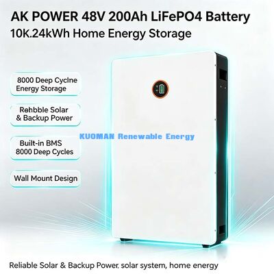 Powerwall 48V 200Ah LiFePO4 batterie murale résidentielle solution de stockage solaire