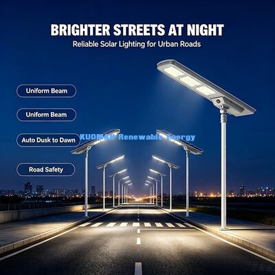 30W LiFePO4 batterie lumière de rue solaire tout en une conception étanche à l'eau extérieure lampe de route solaire LED