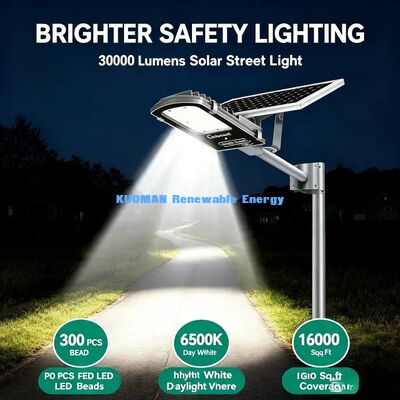 Lumière de rue à panneau solaire en polysilicium 6-8H Chargement 12-14H Lumière extérieure de longue durée