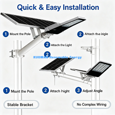 Lampadaire solaire haute puissance 200W, éclairage large pour allée