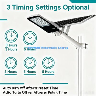 Lampadaire solaire à batterie lithium 10AH, 12 heures d'éclairage nocturne complet, lampe LED pour jardin