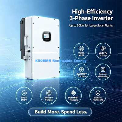 Onduleur solaire hybride 3 phases compatible avec batteries lithium 40-60V 14kW
