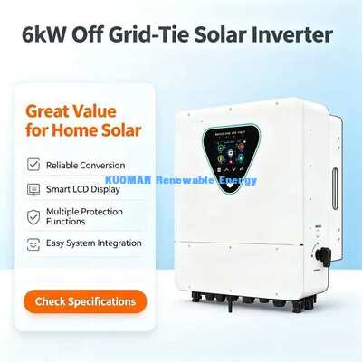 IP65 étanche à l'eau à l'extérieur 6KW Inverseur hybride solaire hors réseau