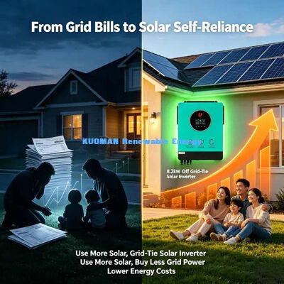 Onduleur solaire bidirectionnel 8,2 kW raccordé au réseau, puissance d'entrée PV maximale 5400W+5400W, double MPPT