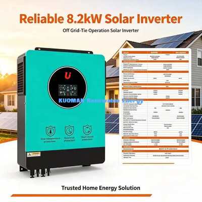Onduleur solaire hybride 8200W Puissance de crête 16400W 50/60Hz Adaptation automatique de fréquence