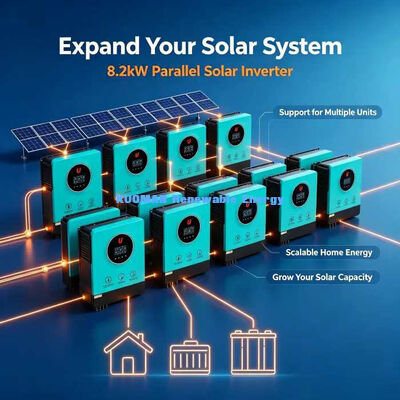 8200VA MPPT Inverseur hybride solaire sortie à double charge Système de sauvegarde solaire à domicile