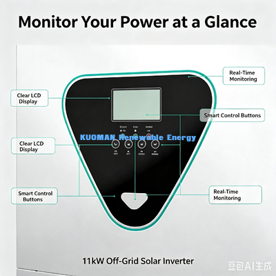 Onduleur solaire hors réseau 11KW avec fonction WiFi optionnelle et fonction parallèle pour système d'alimentation hors réseau