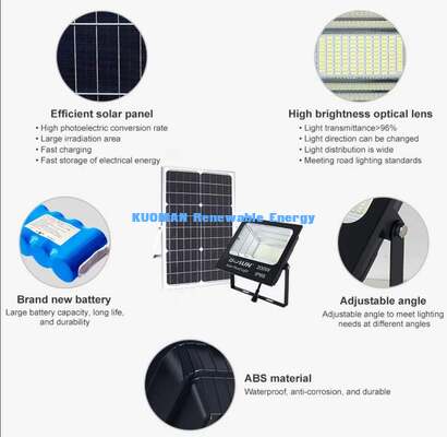 Projecteur solaire étanche IP65 pour allée, jardin, garage, sécurité