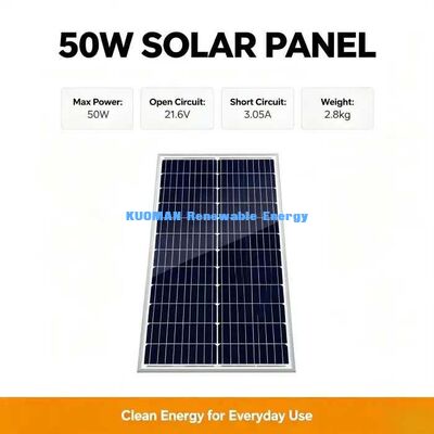 Panneau solaire extérieur de 50 W toute saison Performance à faible luminosité pour les jours nuageux