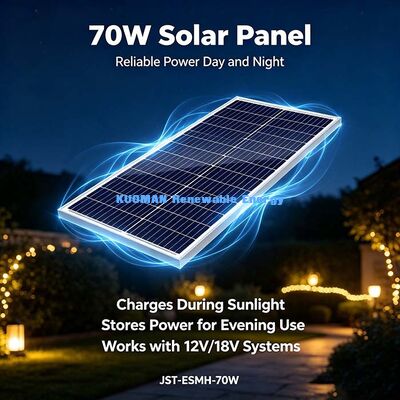 Panneau solaire monocristallin de 70 Watt à 30 cellules de 182 mm, tolérance d'alimentation positive