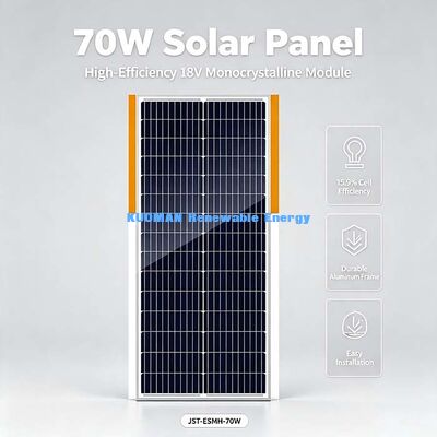 Panneau solaire monocristallin Durable 70W, capacité de charge mécanique élevée, pompe à eau agricole, unité d'énergie solaire