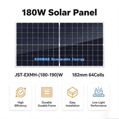 Alimentation pour caméra de sécurité résidentielle sur toit et jardin, notre panneau solaire PV durable de 180W-190W