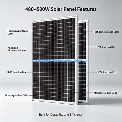 Panneau solaire N-Type 495W compatible MC4, tension maximale du système 1500V DC