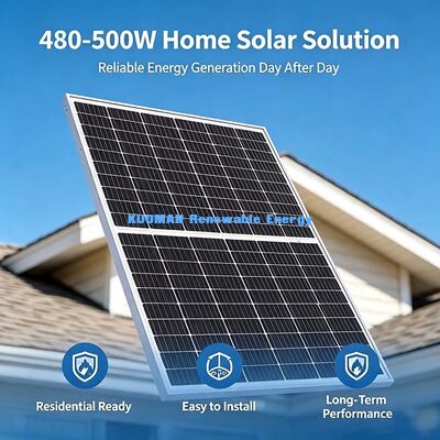 Classe 1 Panneau photovoltaïque solaire à double face de 485 W, résistant au feu, pour les toits des ménages