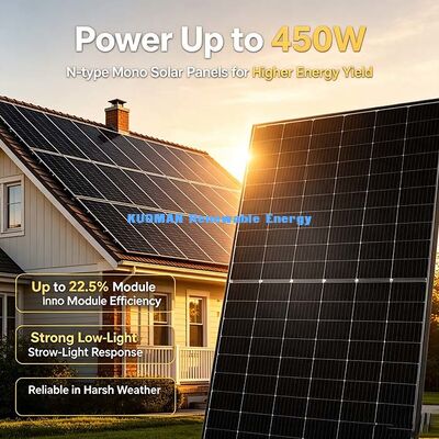 Panneau solaire photovoltaïque monocristallin étanche de 430-450W, module facile à monter pour lampadaire et équipement de surveillance