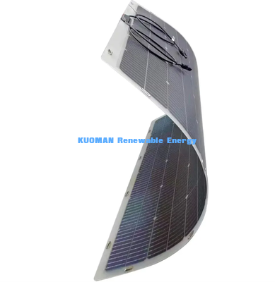 50W panneau solaire flexible à monture courbe, kit solaire anti-micro-craque en fibre de carbone pour l'alimentation terrestre et hors réseau