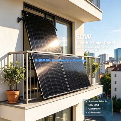 Panneau solaire flexible étanche 50W avec boîte de jonction, chargeur solaire pliable hors réseau pour camping-car, bateau, cabane et camping