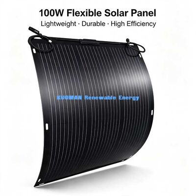Panneau solaire flexible en PET noir de 105 W, module solaire à haut rendement pour balcon, camping-car et sur-mesure