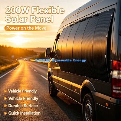 Panneau solaire flexible portable 200W, installation facile sans perçage, énergie solaire pour camping-car, bateau, balcon et camping en plein air