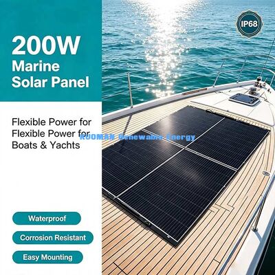 Panneau solaire flexible à surface courbée de 200 W, énergie solaire hors réseau fiable pour les camping-cars, les bateaux, les balcons et l'approvisionnement en urgence