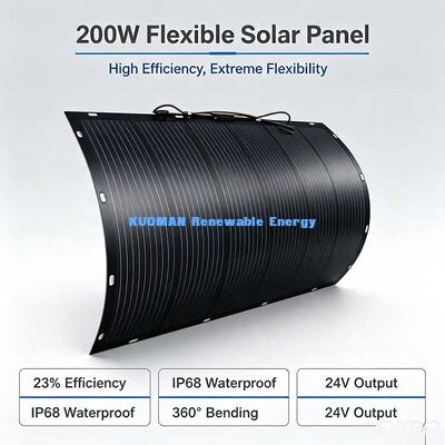 Panneau solaire flexible anti-âge 200W, kit solaire pliable et étanche à 23% d'efficacité pour camping-car, yacht et projets de balcon