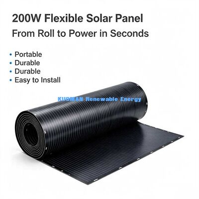 Panneau solaire flexible hors réseau 200W, module solaire pliable utilisable par temps nuageux pour camping-car, bateau et usage d'urgence