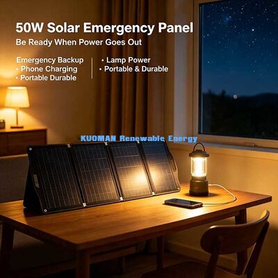 Panneau solaire pliable portable de 50 W, chargeur solaire multi-appareils pour la photographie de camping