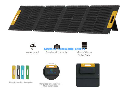 Chargeur solaire pliable portable compact de 120W, panneau solaire monocristallin étanche pour alimentation de secours