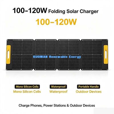 Panneau solaire pliable imperméable à l'eau de 120 W, haute efficacité de l'énergie solaire hors réseau pour le camping