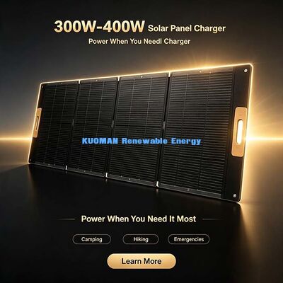 Panneau de charge solaire portable pliable de 400 W, kit solaire étanche IP67 pour véhicule de tourisme et sauvegarde d'urgence
