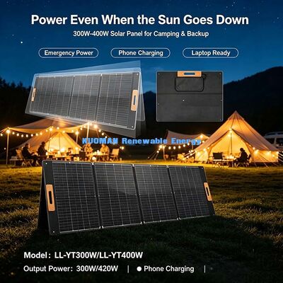 Panneau de chargement solaire pliable de 300 Watt, électricité solaire portable multi-interface pour activités en plein air