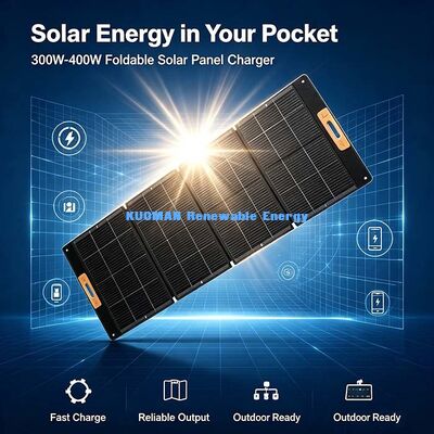 Panneau de chargement solaire pliable de 300 Watt, électricité solaire portable multi-interface pour activités en plein air