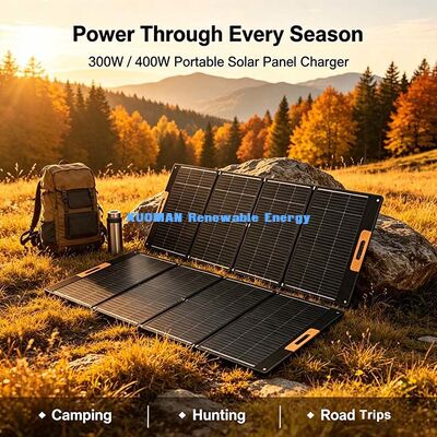 Chargeur solaire pliable 300-400W, 22%+ d'efficacité, énergie solaire hors réseau pour le camping en extérieur