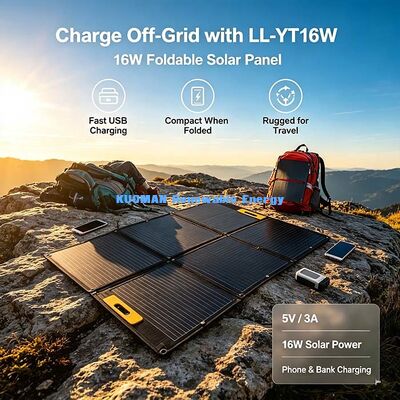 Chargeur solaire pliable compact de 16 W, panneau solaire USB-C portable pour les activités de camping et de plage