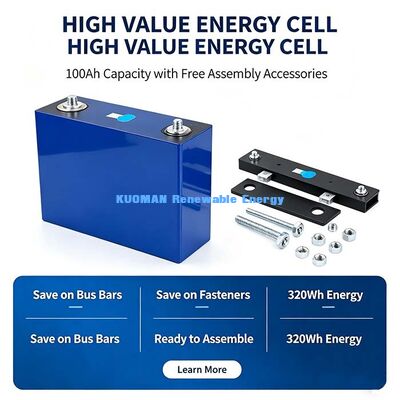 Cellule de batterie prismatique LiFePO4 3,2 V 100 Ah, longue durée de vie de la cellule de lithium fer phosphate pour véhicule électrique à basse vitesse