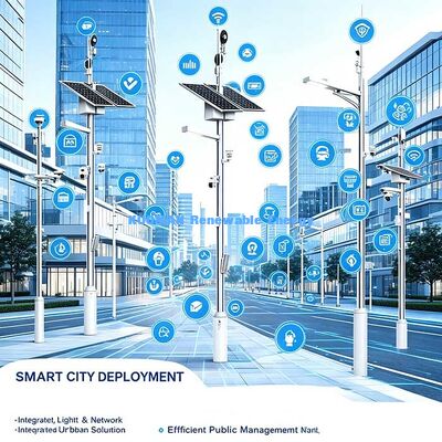 Pôle solaire intelligent 02 ∙ Pôle IoT intégré alimenté par l'énergie solaire pour les parcs, les villages et les espaces publics